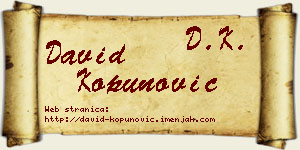 David Kopunović vizit kartica